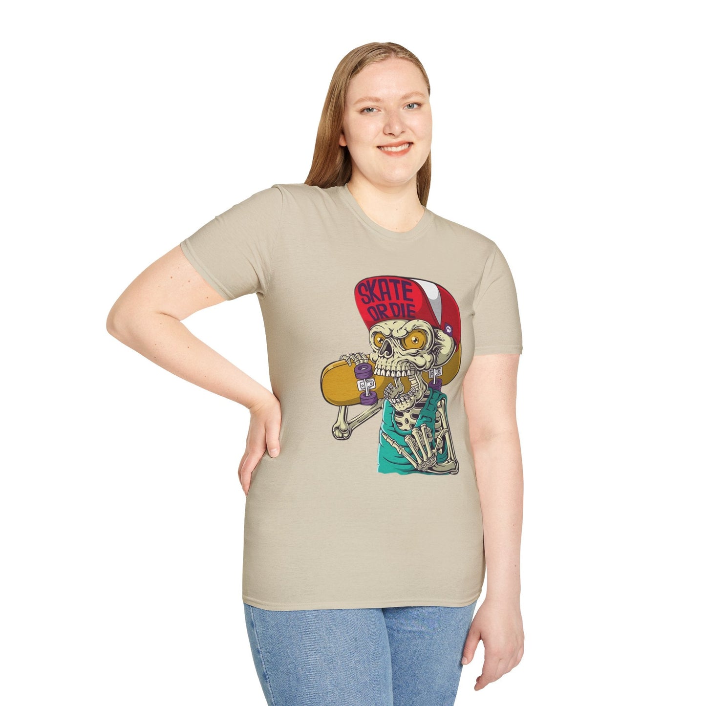 Skull T Shirt Skeleton Tee Unisex Softstyle Cotton Gildan 64000 Graphic Tee For Everyday Wear