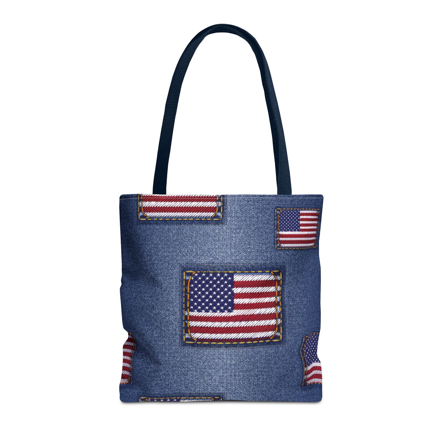 4th of July DENIM PRINT CANVAS BAG HIGH-QUALITY 100% SPUN POLY 3 SIZE BAG-200-14