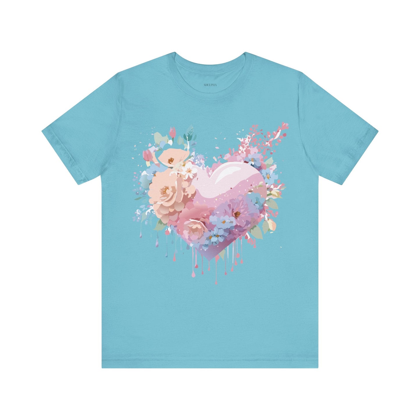 Valentine Day Graphic Unisex 100 Cotton Vintage Artwork with Love and Flower Design Tee 29