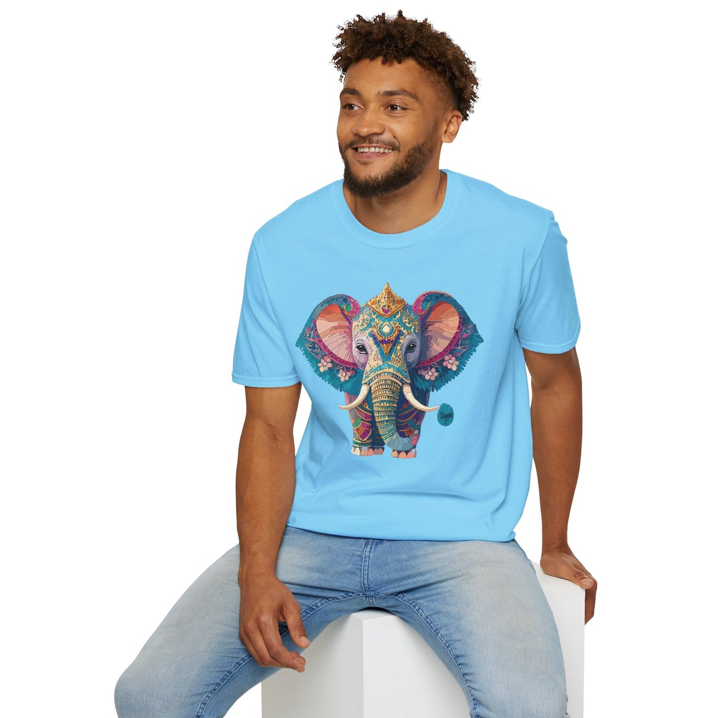 Elephant Shirt Unisex Animal Tee Softstyle 100 Percent Ring Spun Cotton Gildan 64000