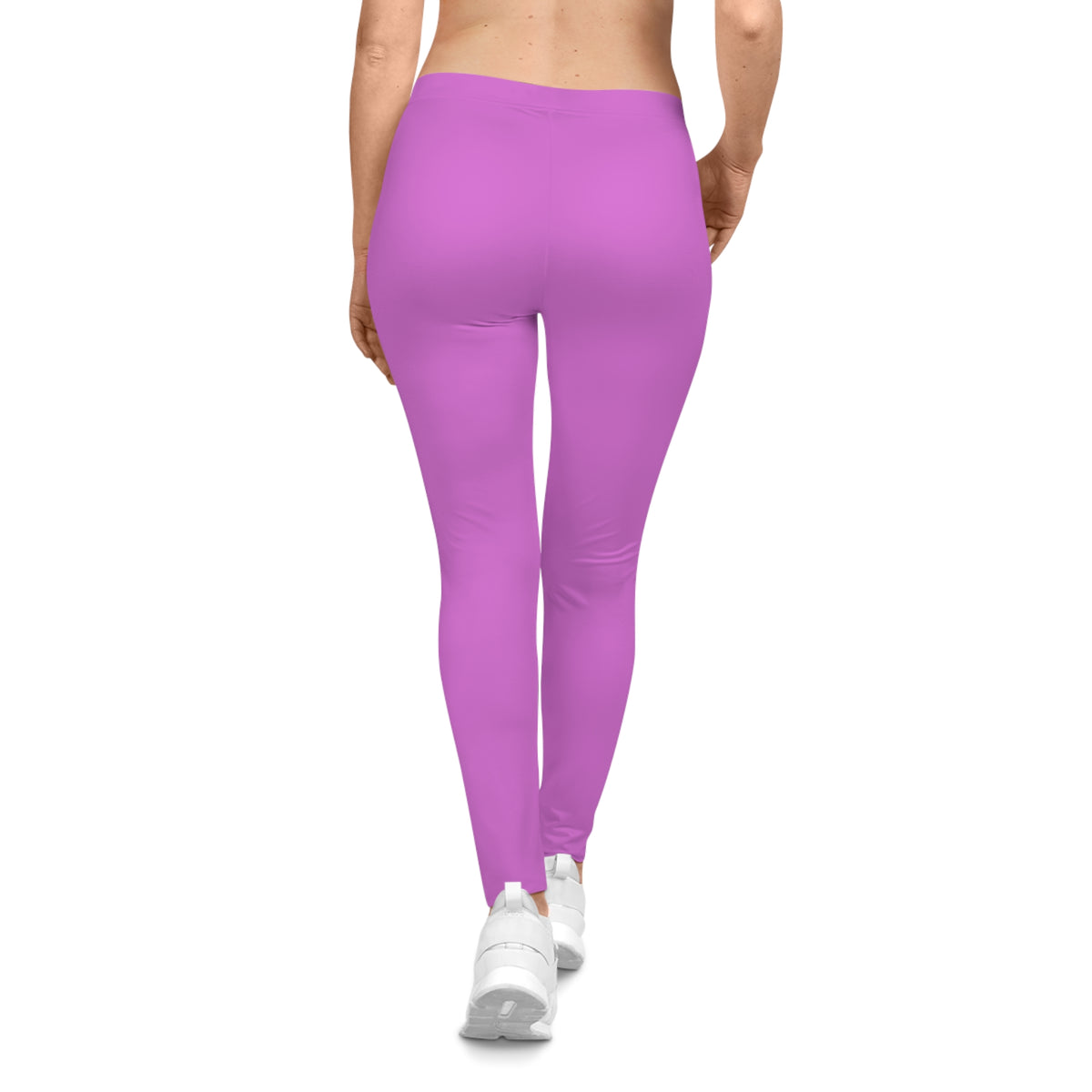 Orchid Pink Color Women's Poly-Span Casual Leggings XS-2XL