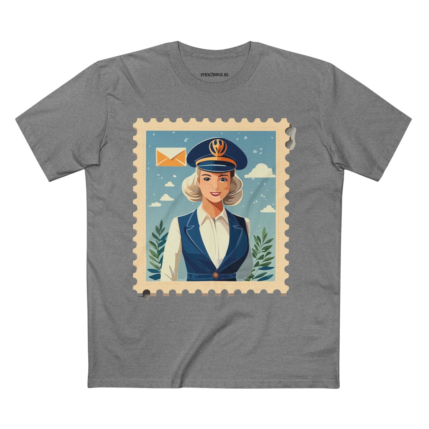Stamp Shirt Postage Stamp Tee Unisex Premium Cotton Original Art Design Retro2Nova