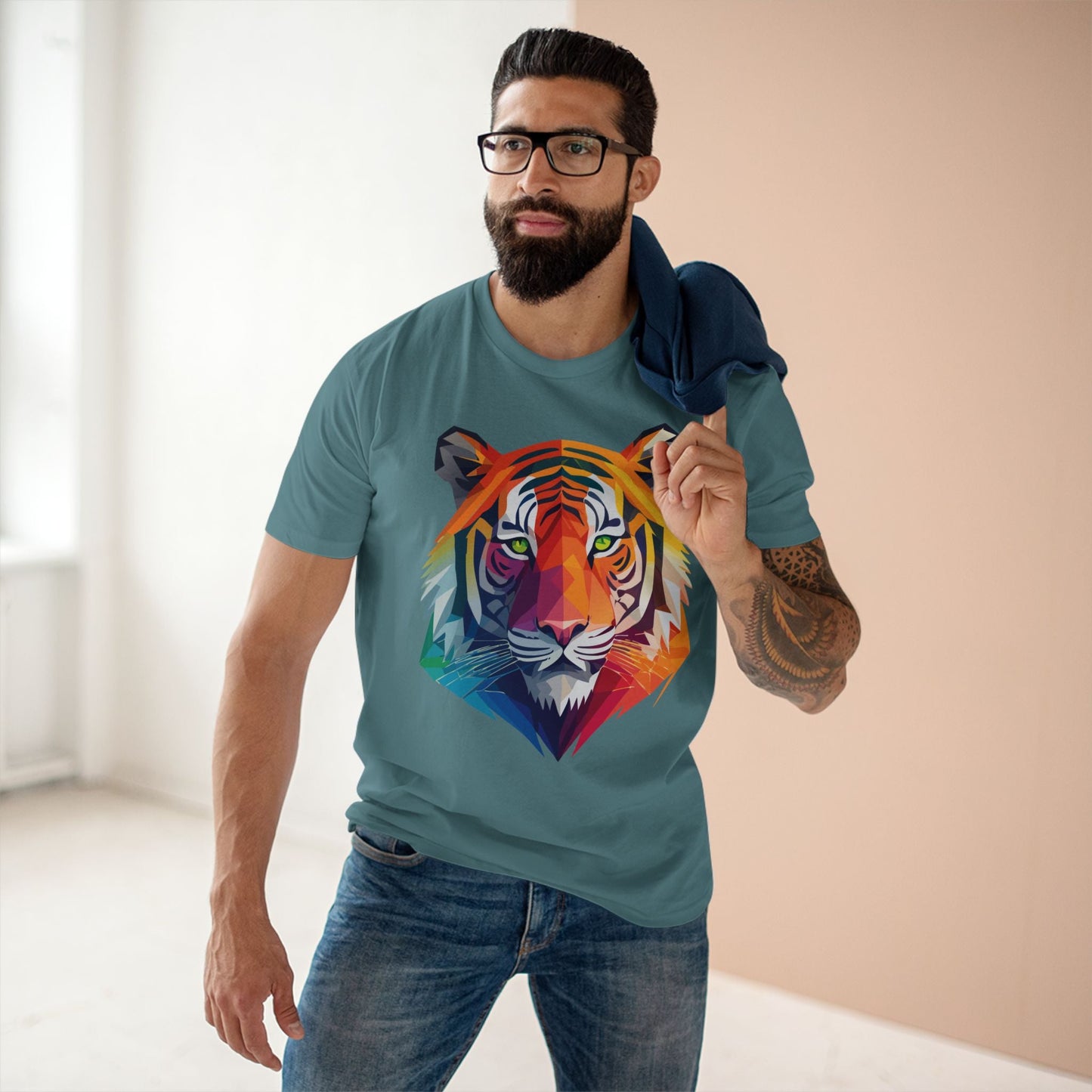 Tiger Shirt Unisex Premium Cotton Staple Tee With Original Art Design From Retro2Nova Collection For Everyday Wear
