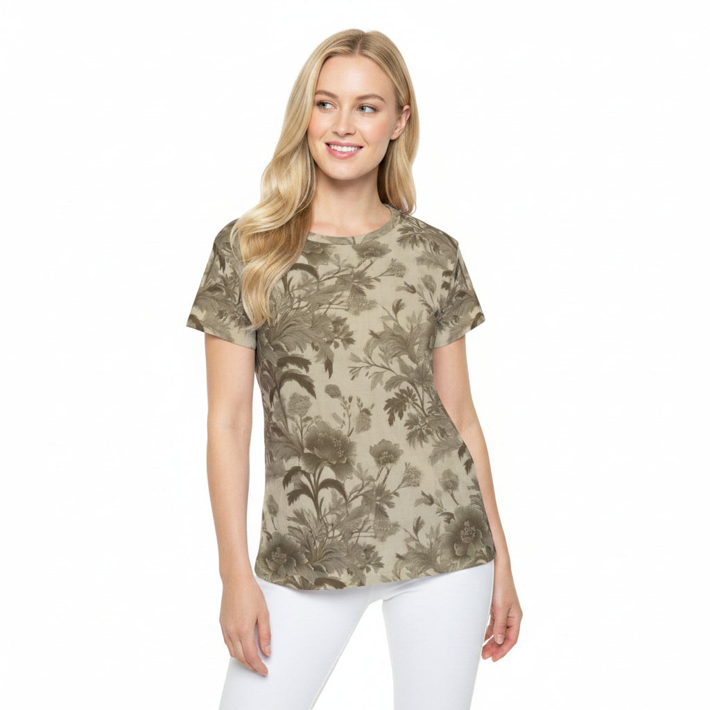 Women Poly Shirt with Floral Print F274