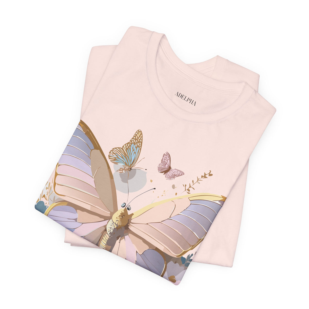 Butterfly Graphic Unisex Cotton Bella+Canvas Tee with Art Design n29