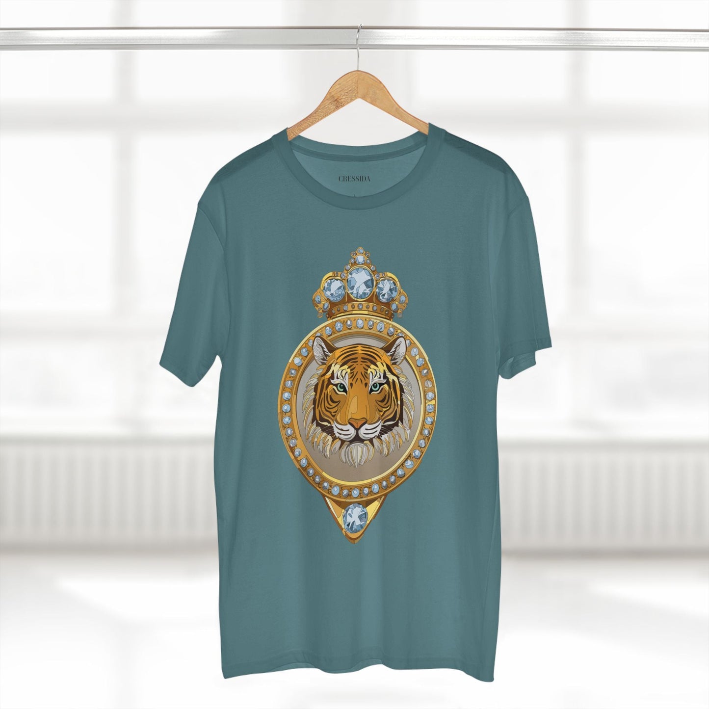 Tiger Graphic Unisex 100 Cotton Tee With Unique Animal Golden Medallion Art Design 2