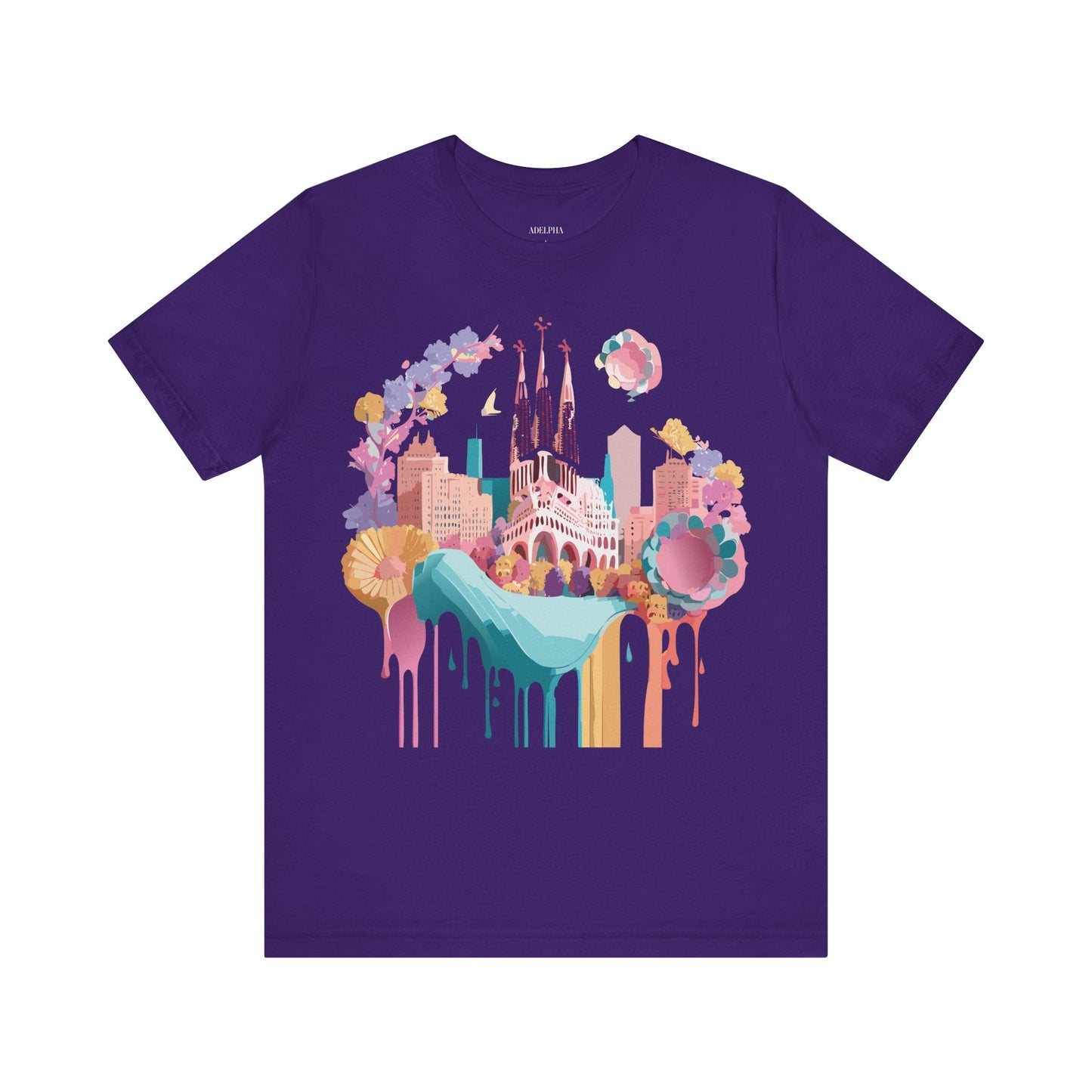Tourist Shirt Barcelona Graphic Tee Unisex Vintage Style Adelpha Artwork Art Design Tee