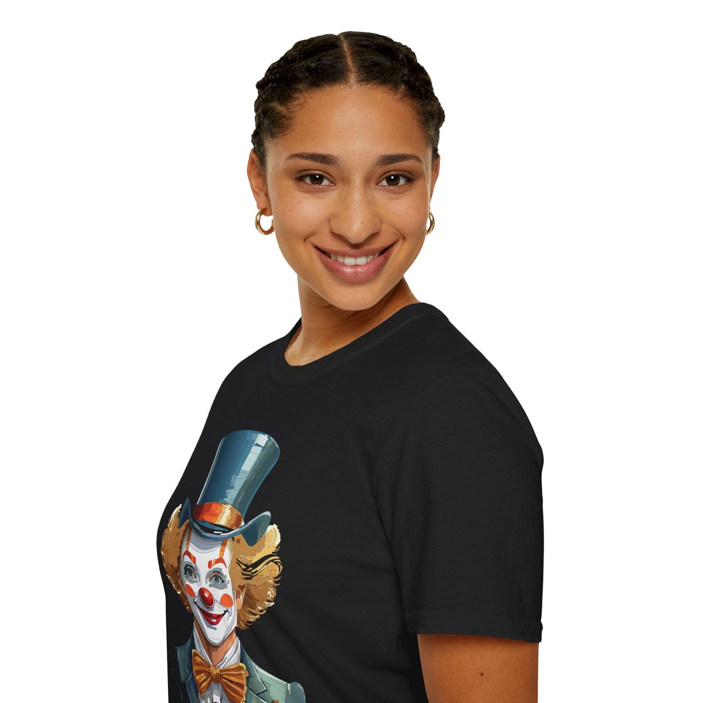 Funny Clown Shirt Unisex T Shirt Circus Style Tee With Scary Man Artwork Gildan 64000
