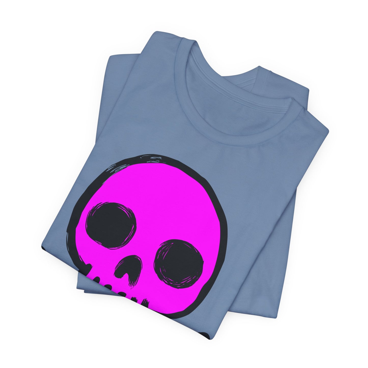 Pink Skull Graphic Design Tee, Skull Shirt, Vintage Tees, Art Design T-Shirt, Vintage Graphic Tee, Art Shirts with Skulls