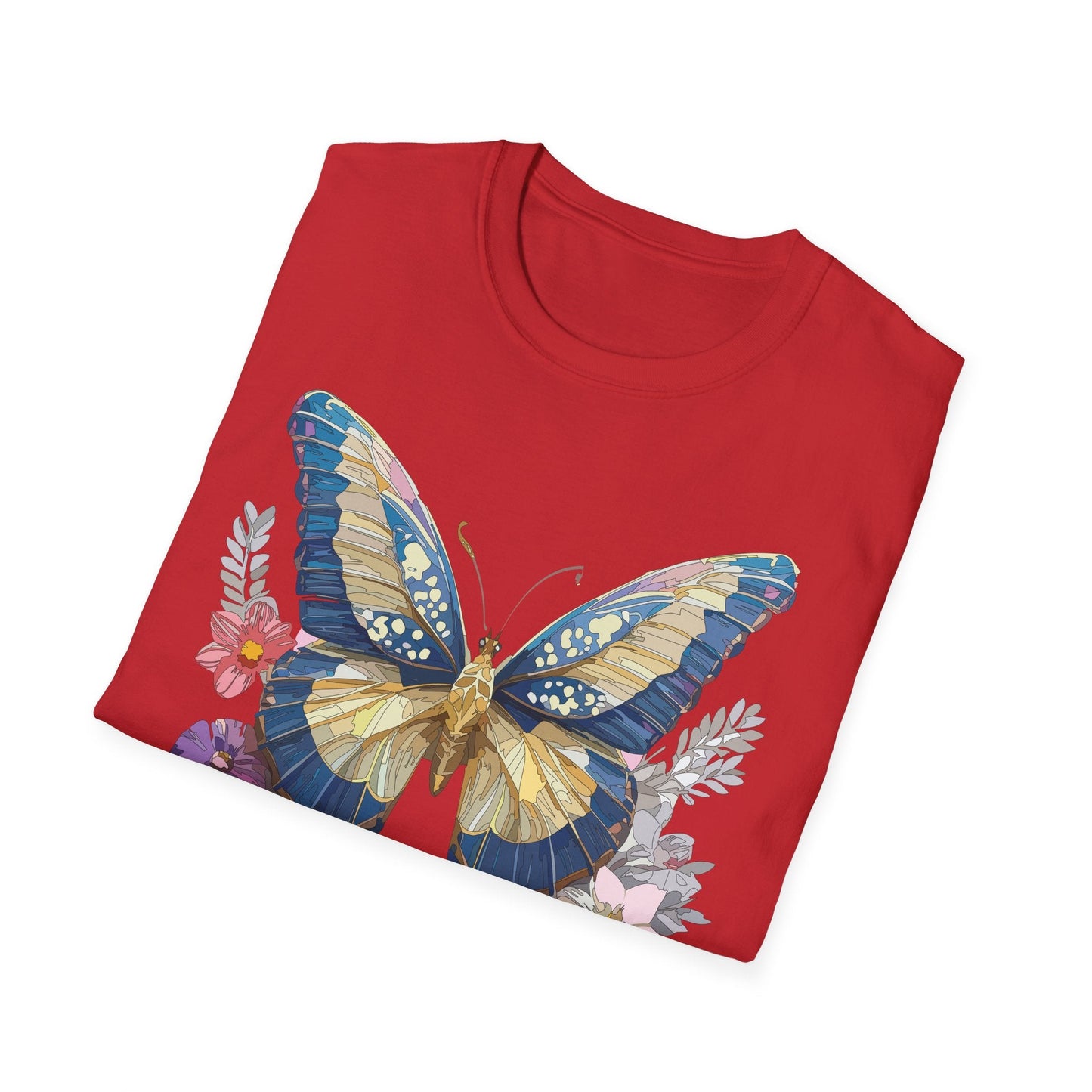 Butterfly Unisex Short Sleeve Tee Shirt Gildan Softstyle 64000 Monarch Design Graphic Tee
