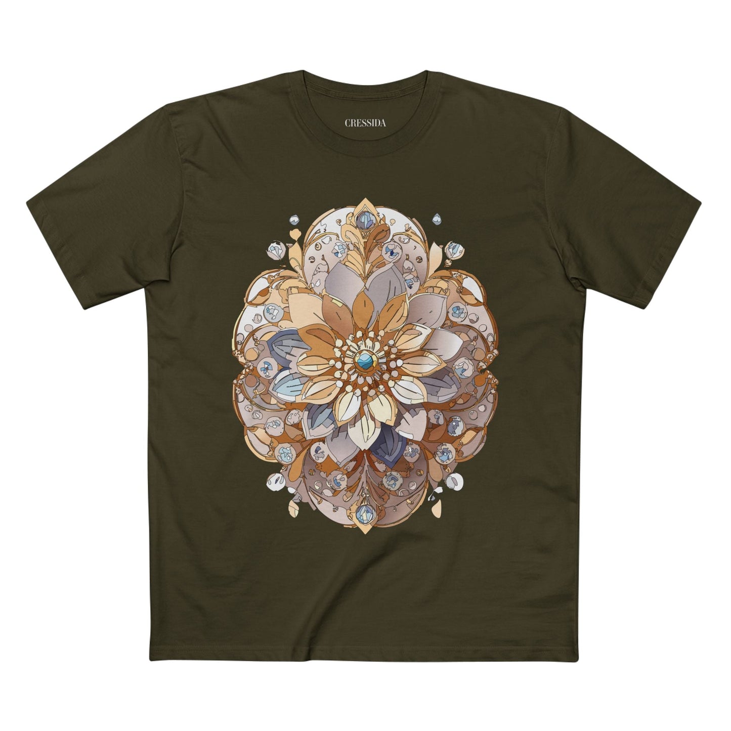 Floral Graphic T-Shirt Unisex 100 Cotton Art Design with Antique Flowers Tee 10