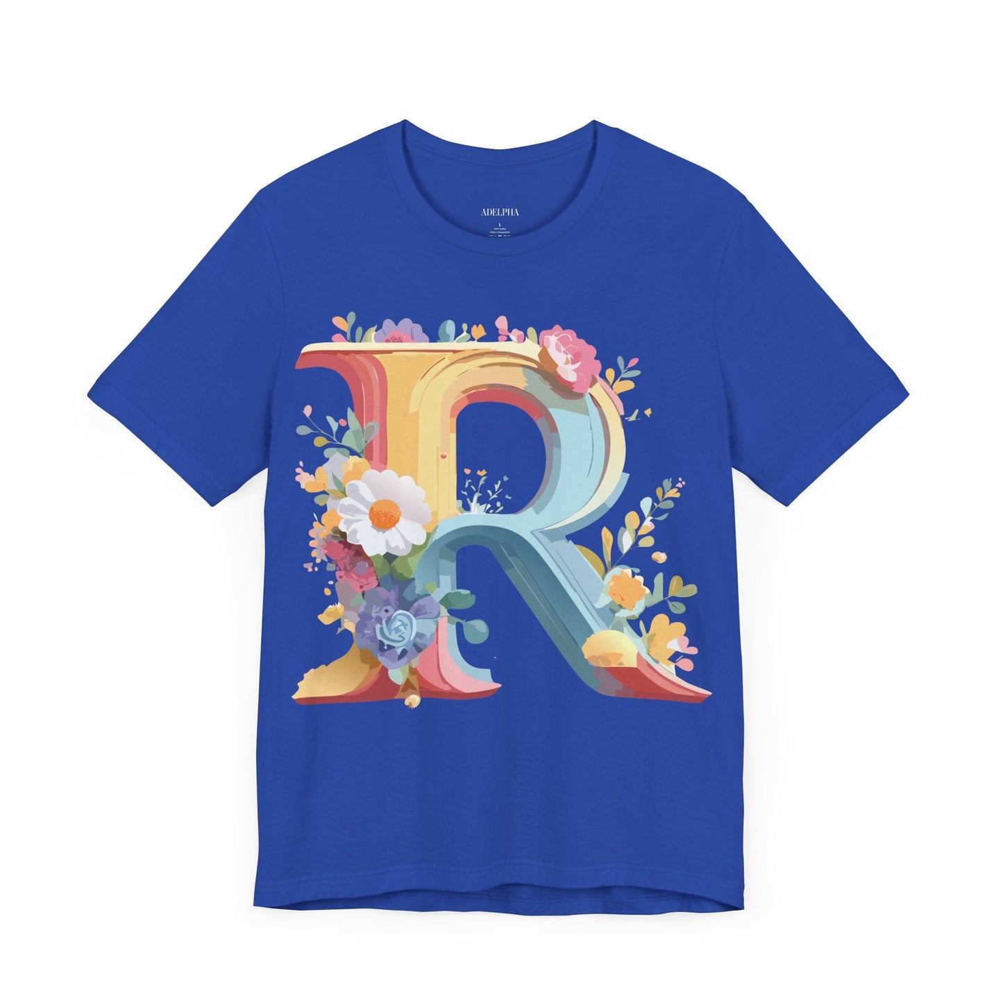 Letter R Shirt Unisex Jersey Short Sleeve Graphic Tee Vintage Inspired Art Design Adelpha