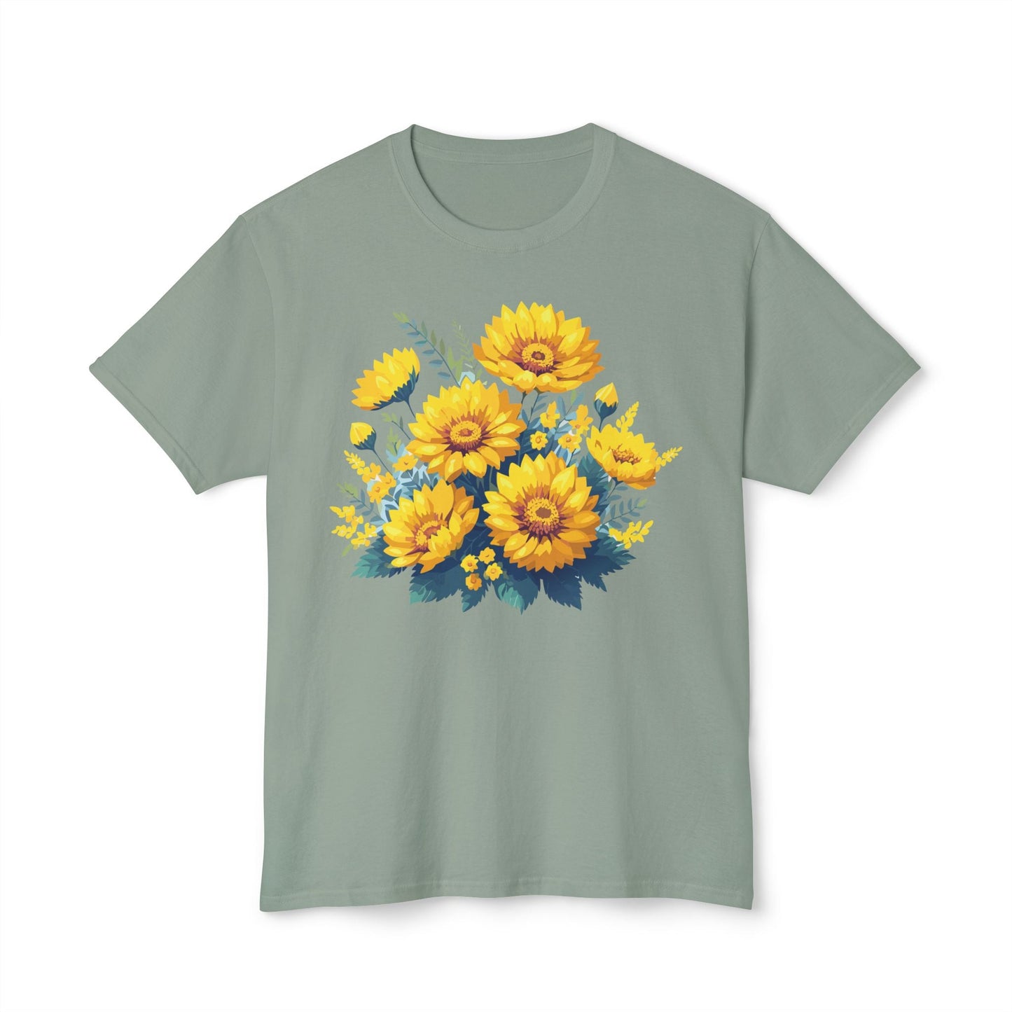 Floral T Shirt Vintage Flowers Unisex Art Print Tee 100 Percent Cotton Made In USA Floral Design