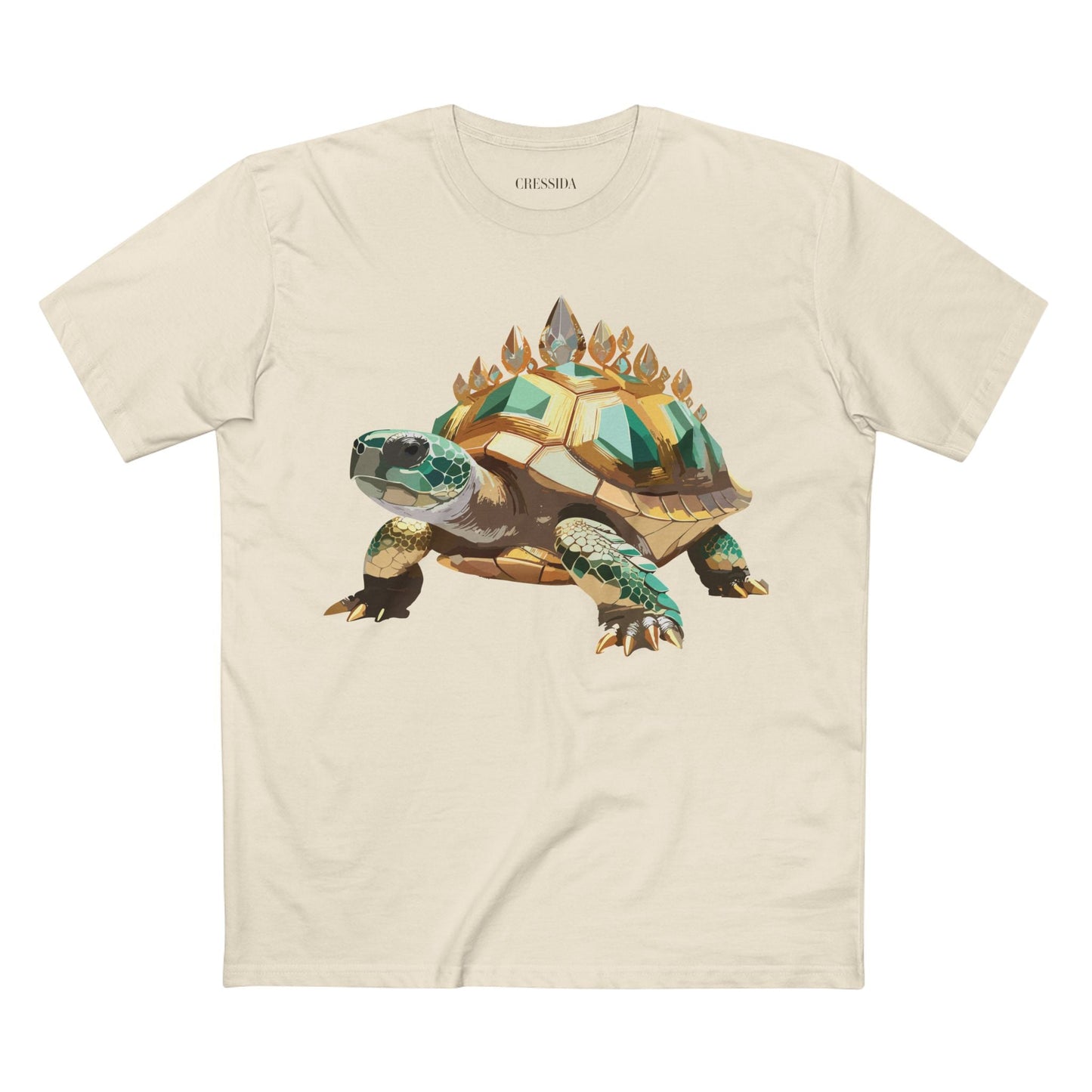 Turtle Graphic Unisex 100 Cotton Tee With Unique Animal Golden Medallion Art Design 34
