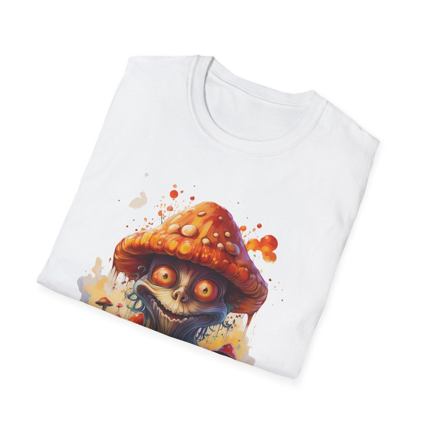 Funny Mashroom Tee Shirt Unisex Softstyle Cotton Art Design with Fungus Graphic Artwork Theme