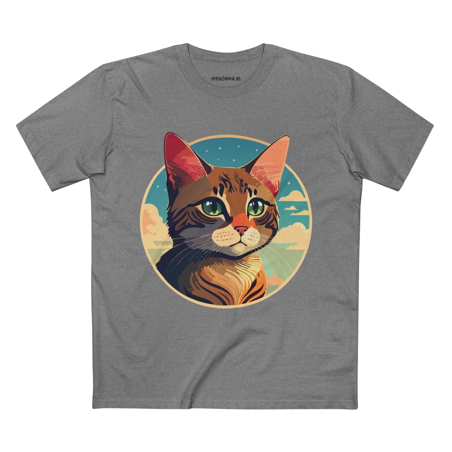 Animals Shirt Cat Design Unisex Premium Cotton Tee With Original Art From Retro2Nova Collection Exclusive Edition