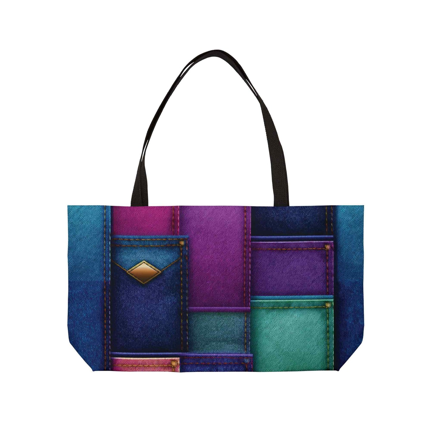 Denim Color Imitation Print Unisex  Yoga Bag  Spun Polyester 24x13 Canvas Gym Bag 32-2