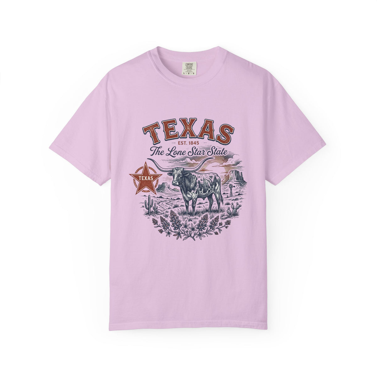 Texas State Vintage Travel Tourist Graphic Tee Unisex 100 Cotton Comfort Colors T-Shirt