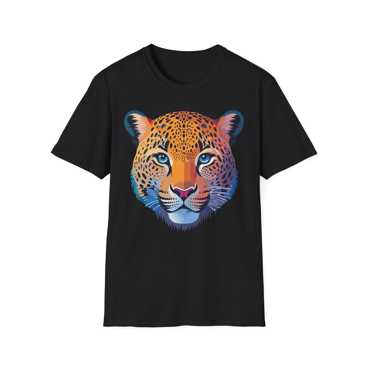 Colorful Leopard Face T-Shirt | Vibrant Wildlife Animal Tee