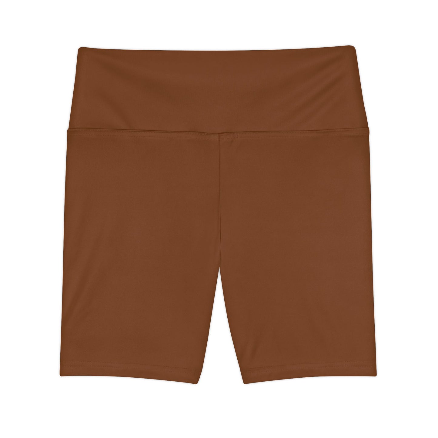 Saddle Brown Women's Workout Shorts — High-Waist Athletic Biker Shorts