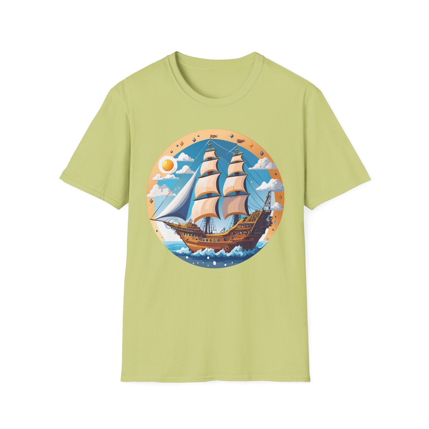 Unisex Nautical Frigate Ship T Shirt Vessel Tee Gildan Softstyle 64000 100 Percent Ring Spun Cotton