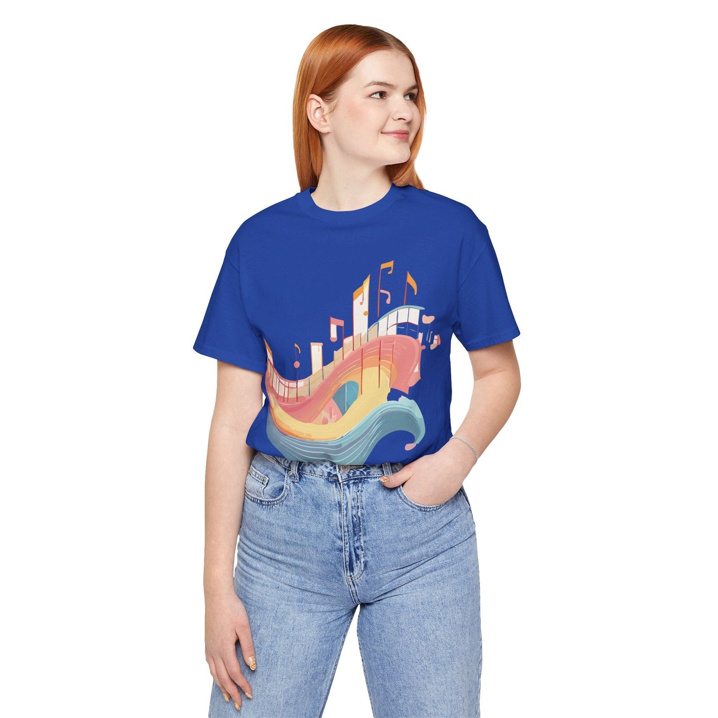 Music Graphic Unisex 100 Cotton Vintage Art with Musical Elements Tee 22