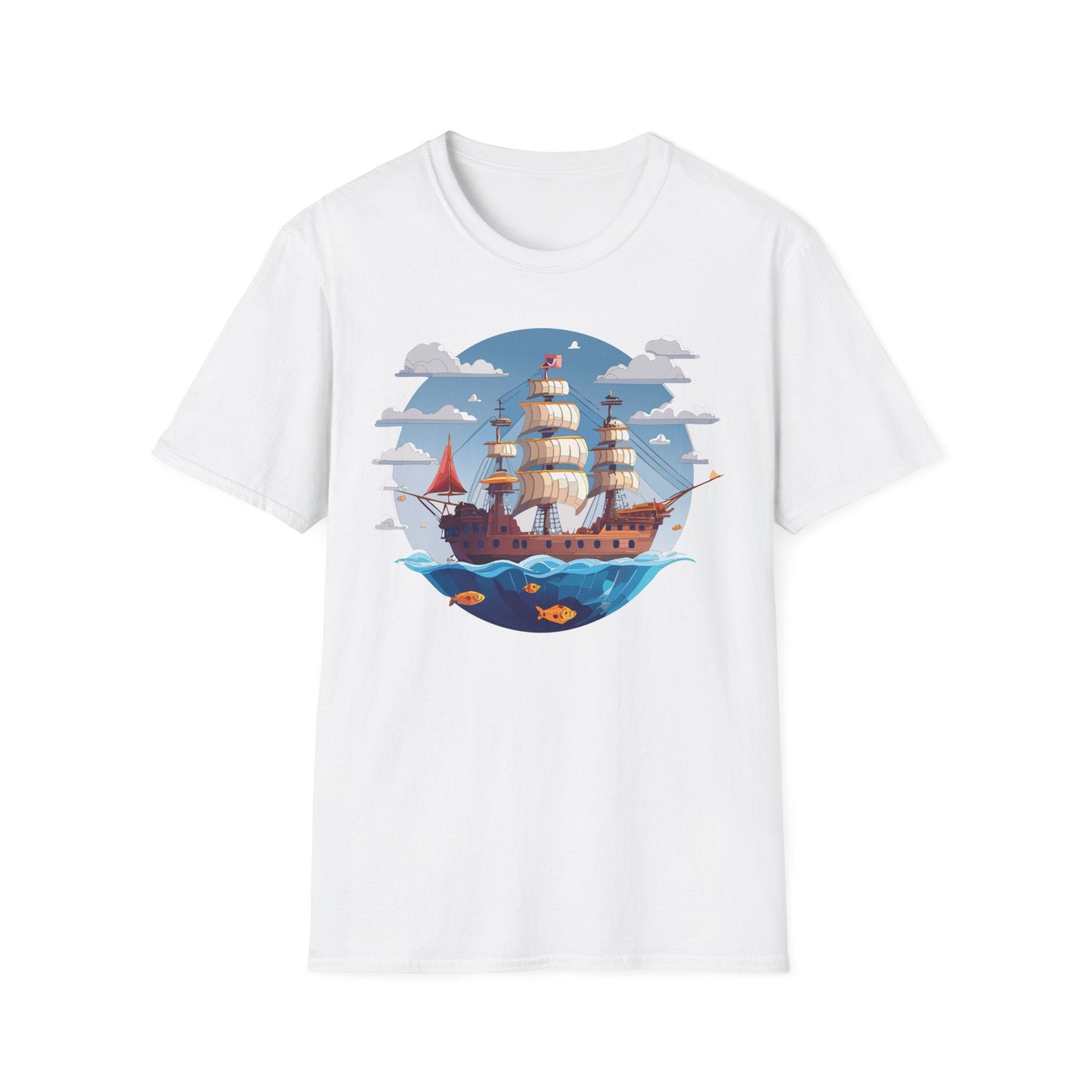 Ship T Shirts Frigate T Shirts Vessel Tee Shirt Unisex Softstyle Cotton Tee Gildan 64000