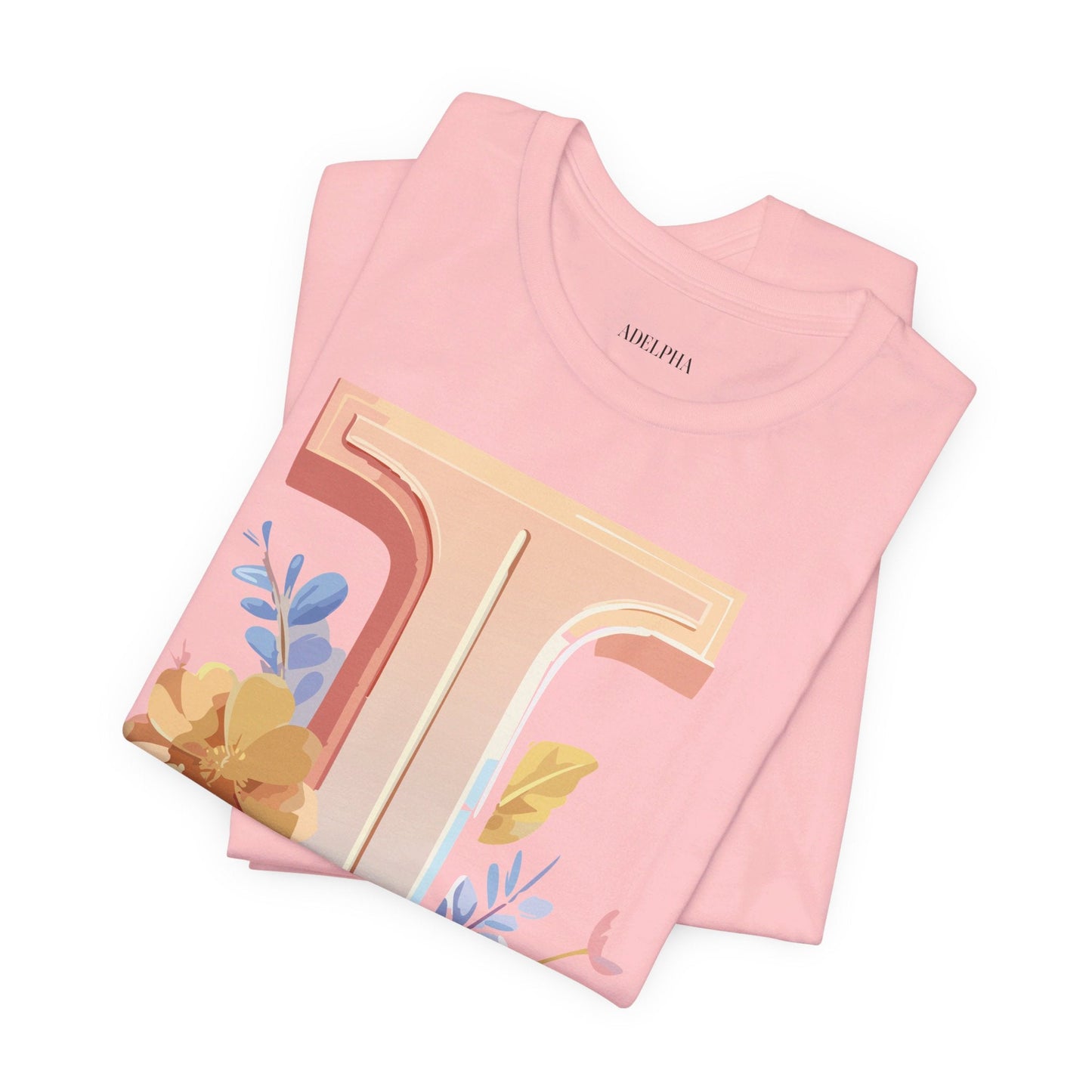 Vintage Inspired Letter I Shirt Unisex Graphic Tee Short Sleeve by Adelpha Premium