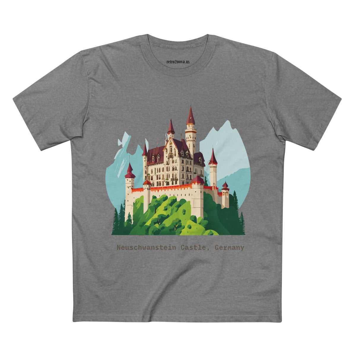 Neuschwanstein Castle Illustration T-Shirt | Germany Travel Souvenir