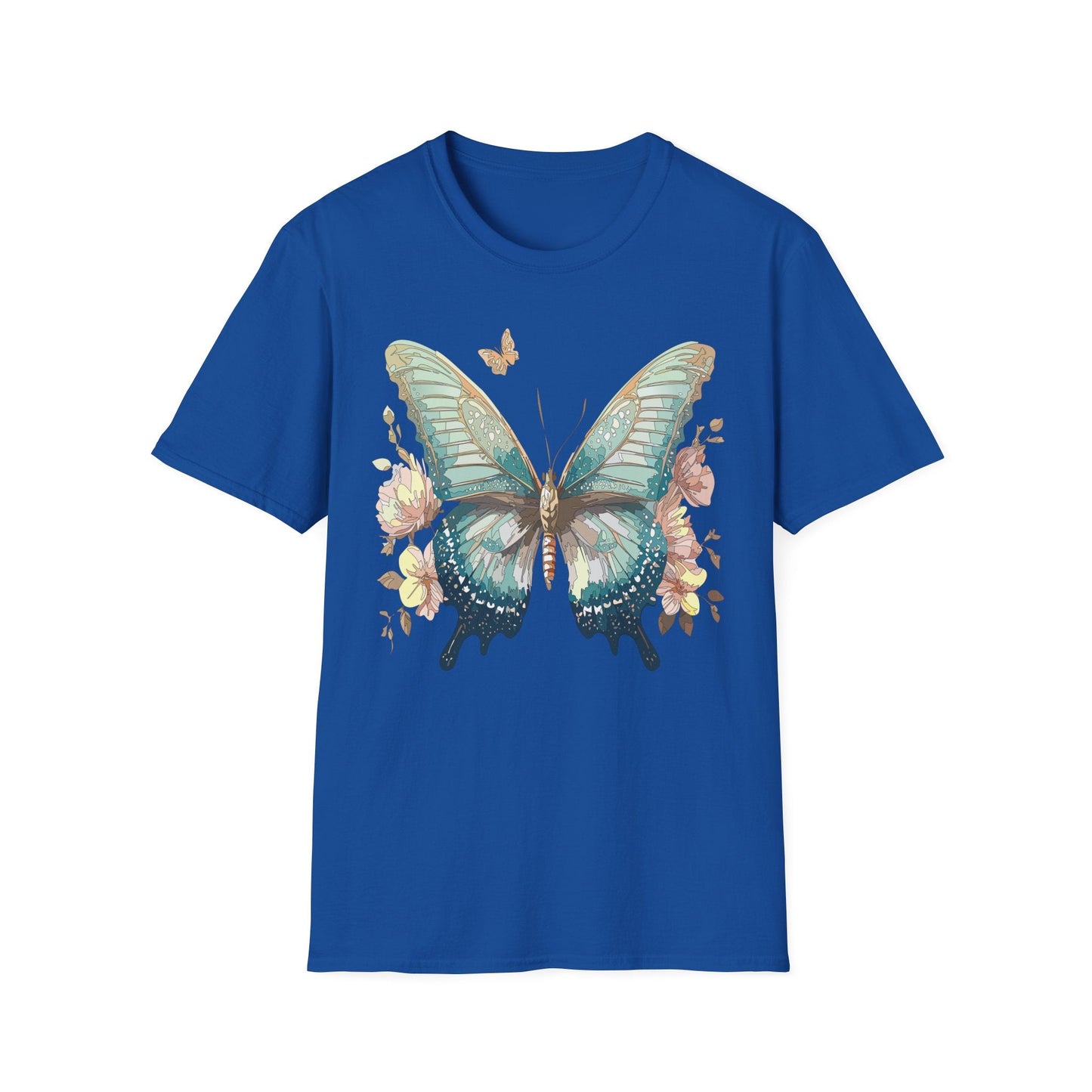 Butterfly Print Unisex T Shirt Monarch Design Softstyle 64000 Gildan Cotton Tee Quality