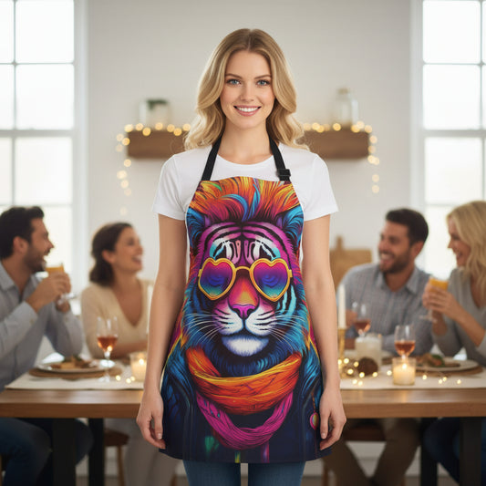 Tiger 100% Polyester Stain-resistant 31.5 x 25.6  Art Print Canvas Apron 9