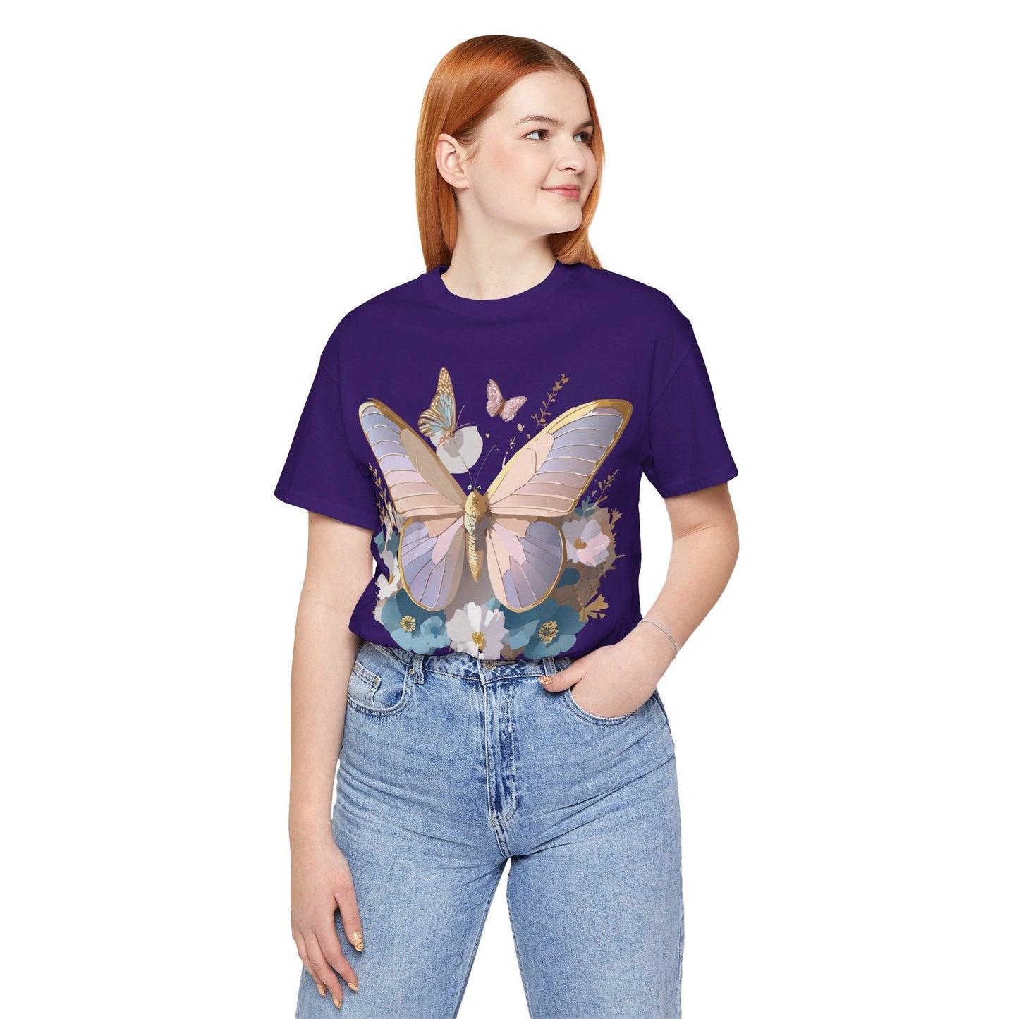 Butterfly Graphic Tee Unisex Short Sleeve Vintage Inspired Artwork Adelpha