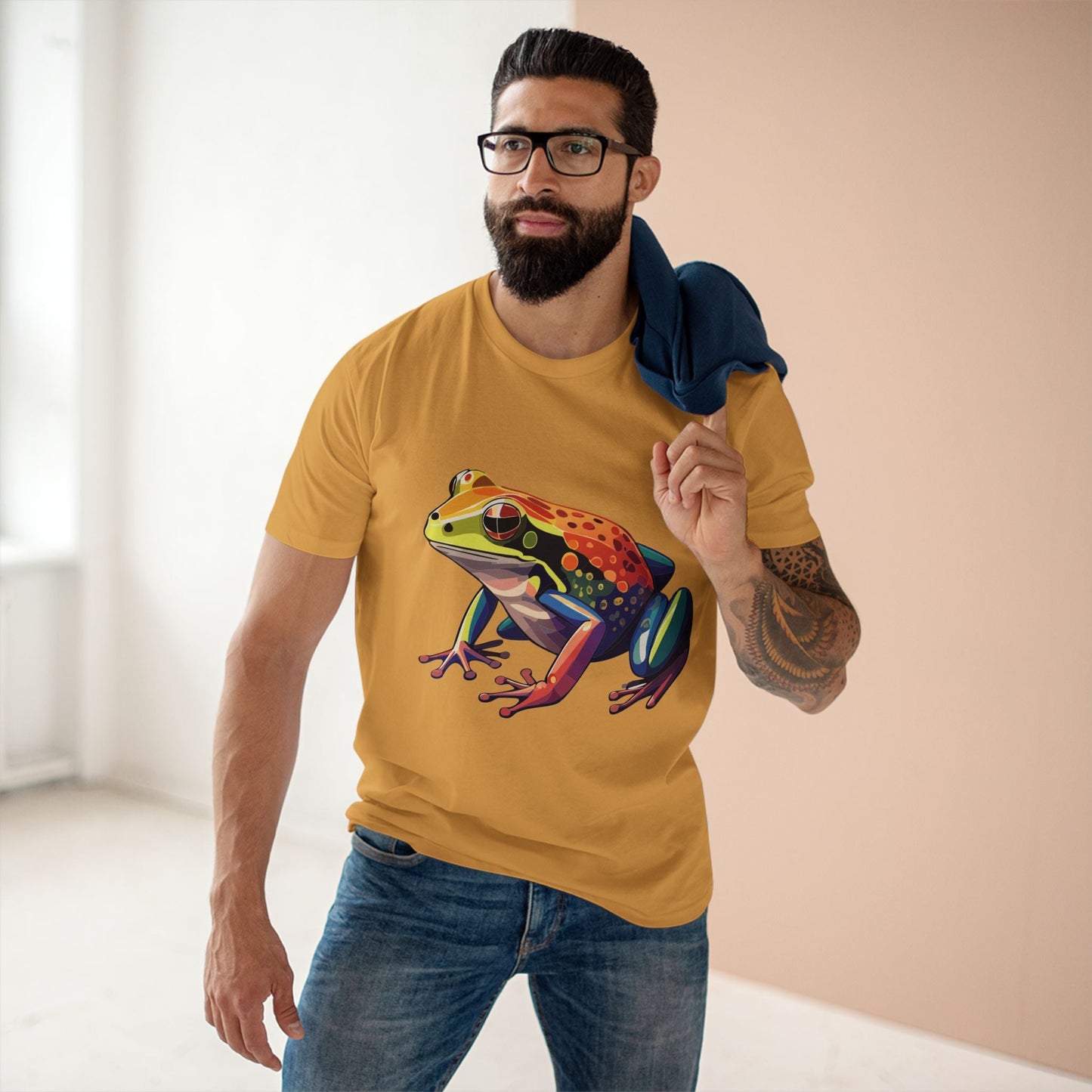 Unisex Premium Cotton Tee Frog Animal Shirt Original Art Design Retro2Nova Art Collection Exclusives