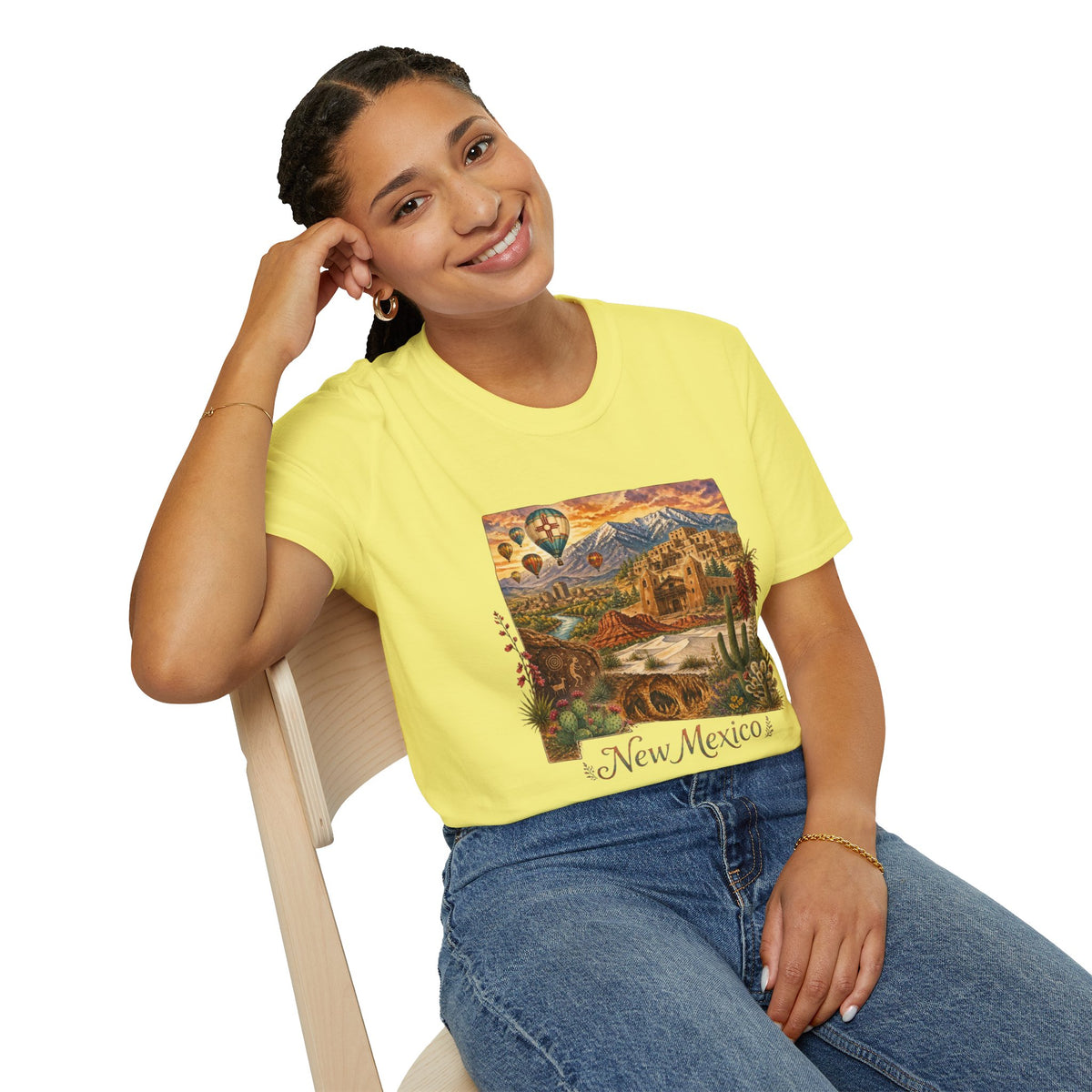New Mexico State Travel Tourist Graphic Design Unisex 100 Cotton Gildan T-Shirt