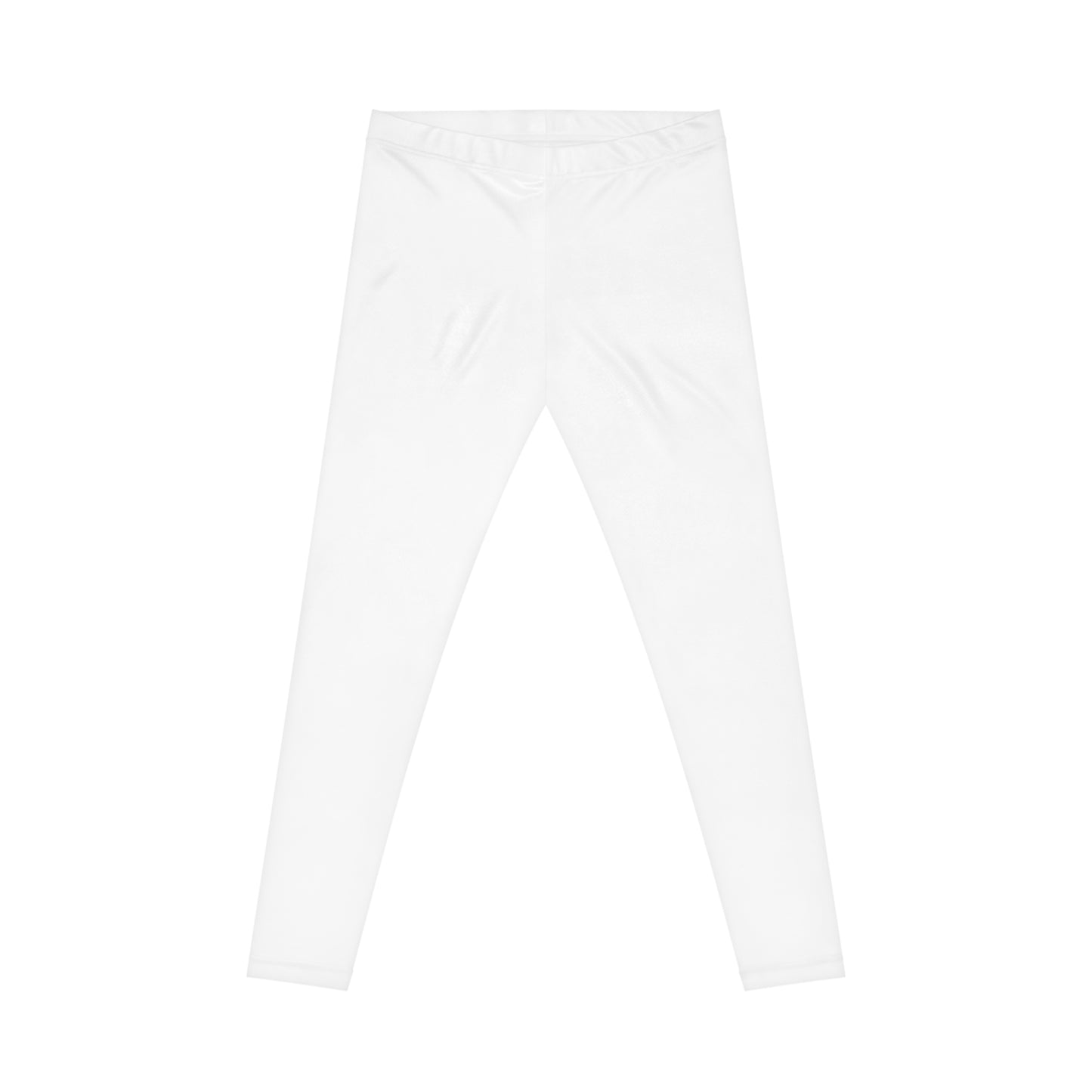 True White Color Women's Poly-Span Casual Leggings Print Everyday Activewear Pants