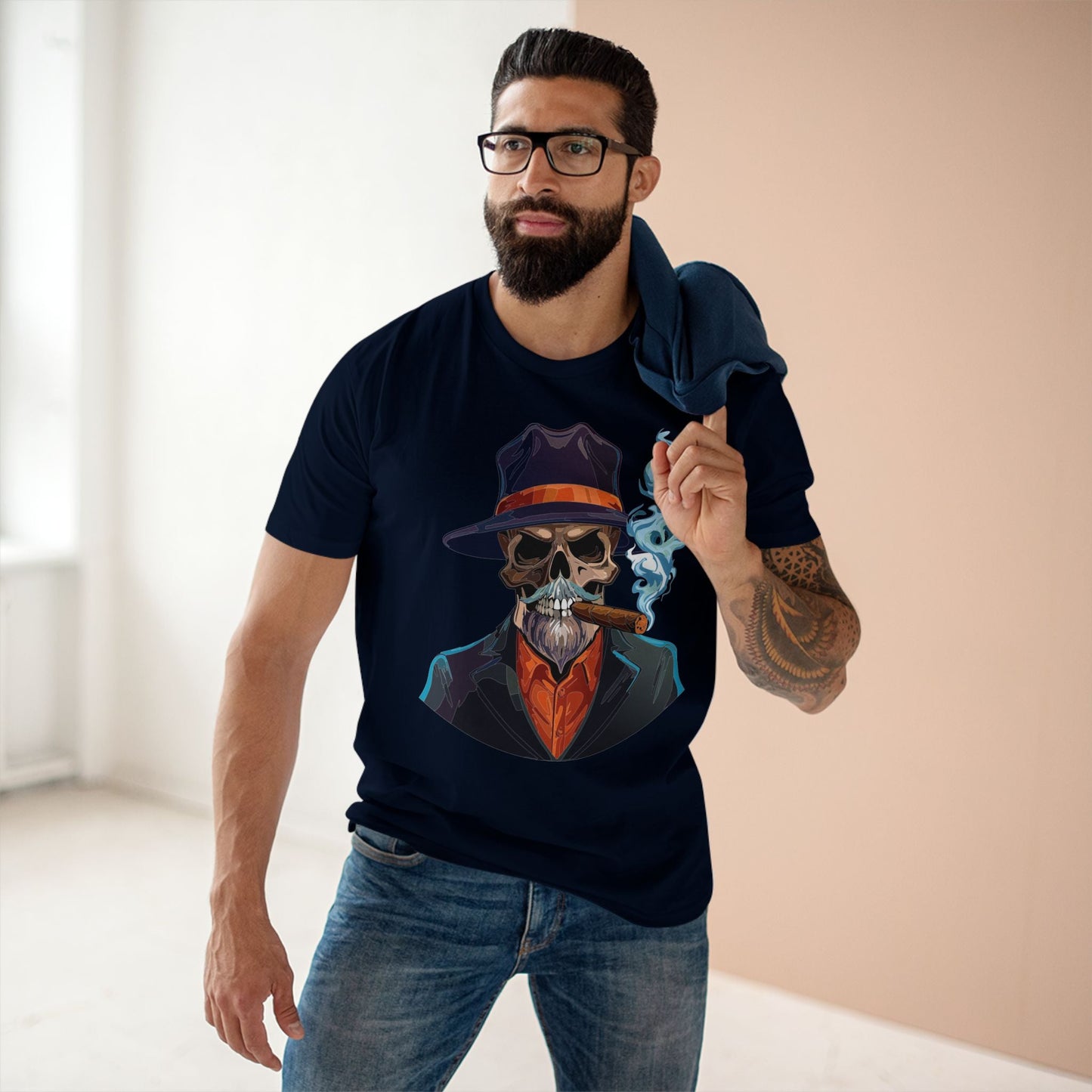 Skull Skeleton Shirt Unisex Premium Cotton Tee With Original Art Design Retro2Nova
