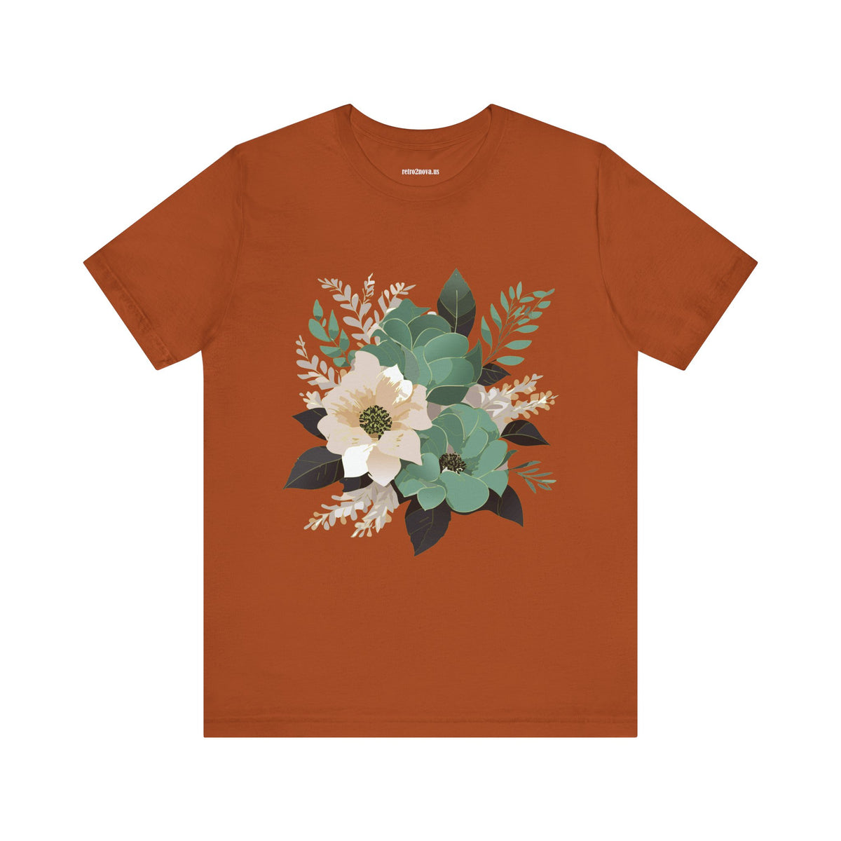 Floral Graphic Unisex Cotton Bella+Canvas Tee with Flowers Design ab13
