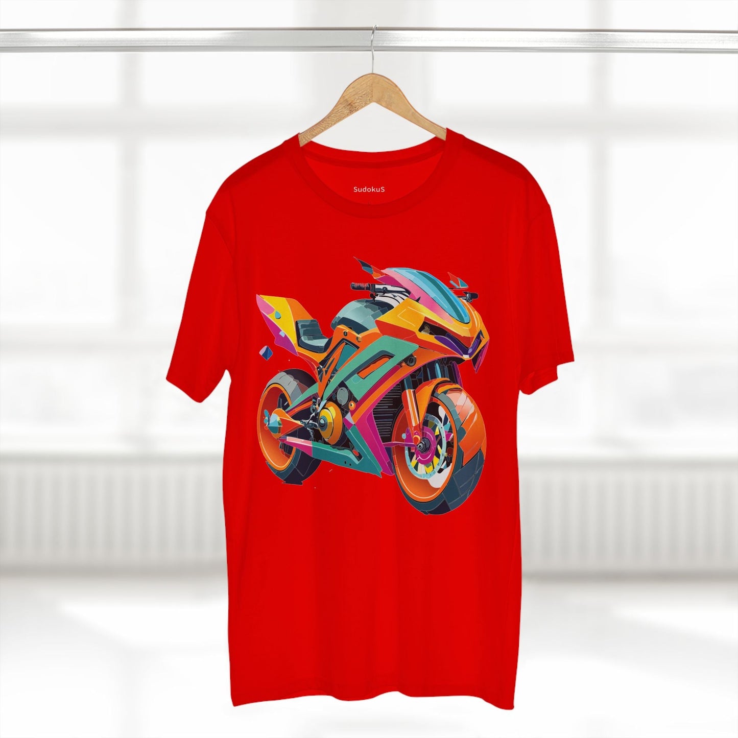 Moto Bike Graphic Unisex 100 Cotton Staple Tee 6