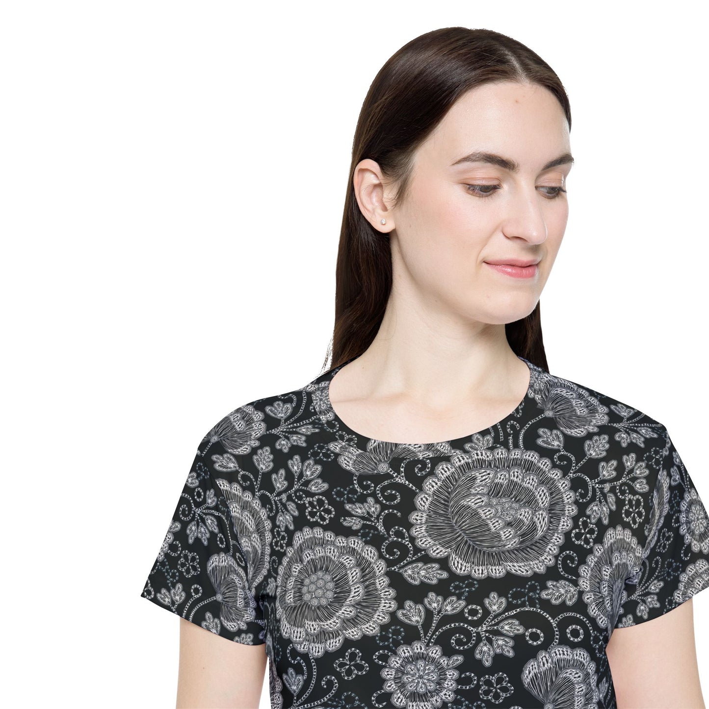 Lace Print Poly Shirt, Poly Shirt with Lace Print, Lace Shirt 60