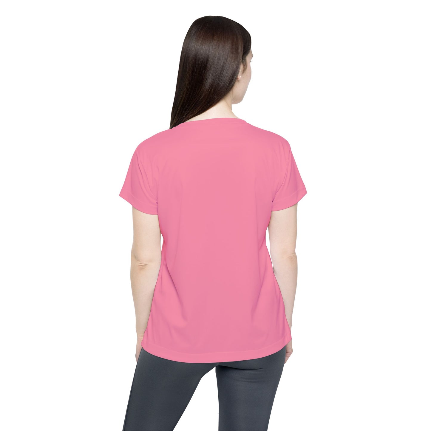 Cotton Candy Pink Women's Sports Jersey Short Sleeves 100% Poly Solid Pink Color Print Athletic Tee
