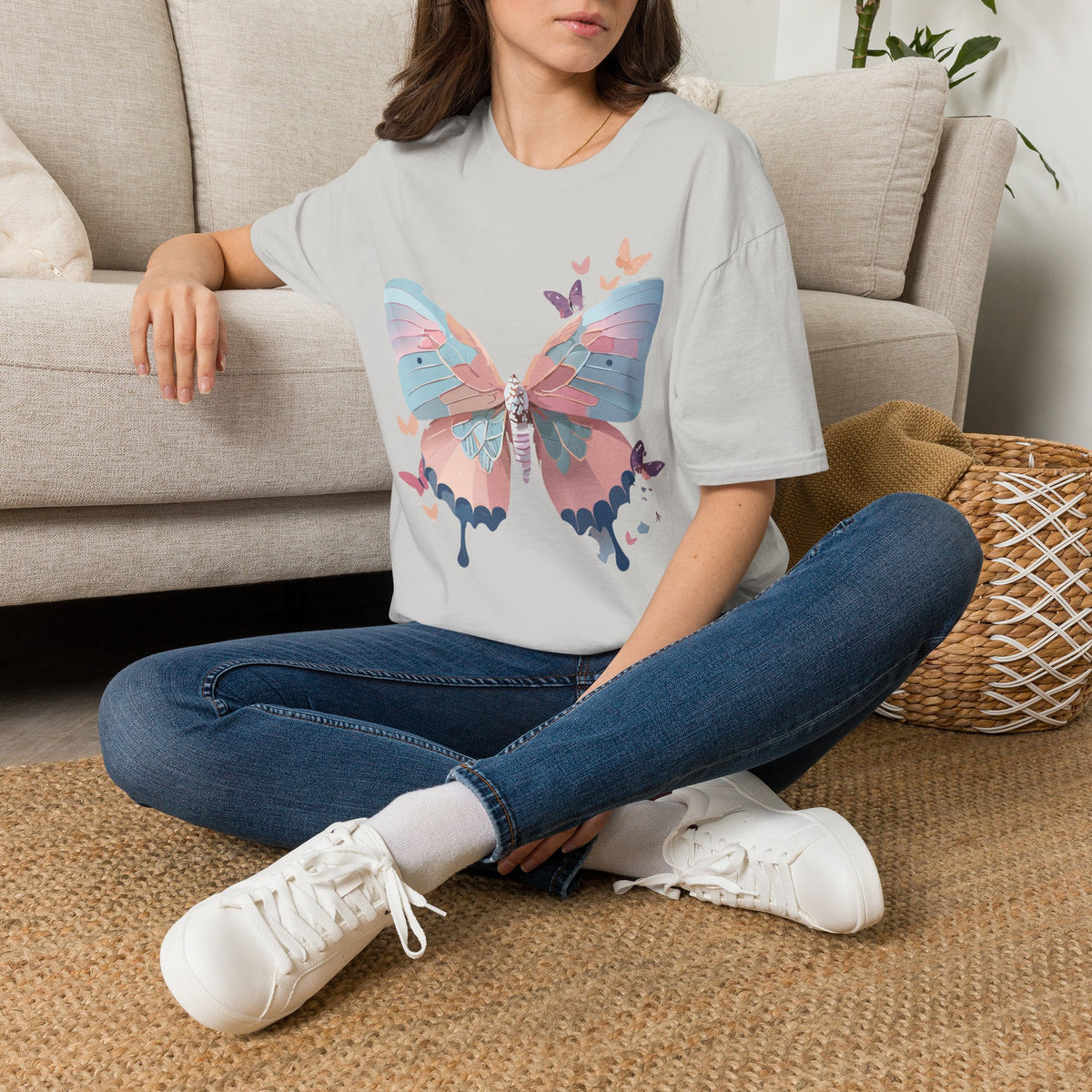 Watercolor Butterfly T-Shirt – Colorful Nature-Inspired Gift Graphic Tee Unisex 100 Cotton Gildan T-Shirt