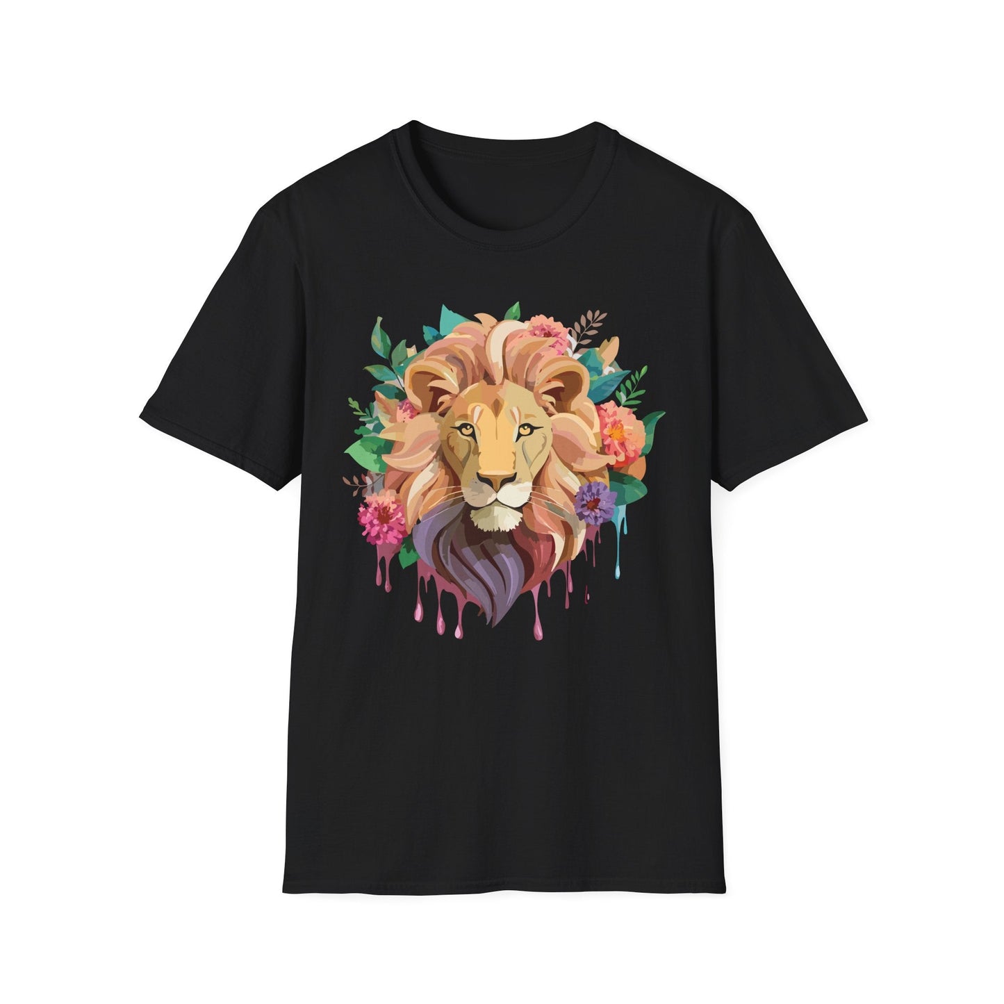 Lion Shirt Unisex Softstyle Tee 100 Percent Ring Spun Cotton Animal Print