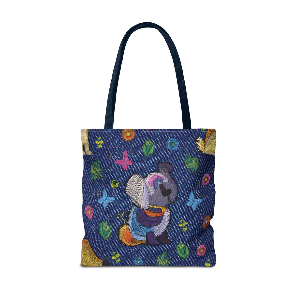 Denim Fabric Imitation Print Unisex Canvas Bag Poly Spun 3 Sizes Tote Bag 191-3