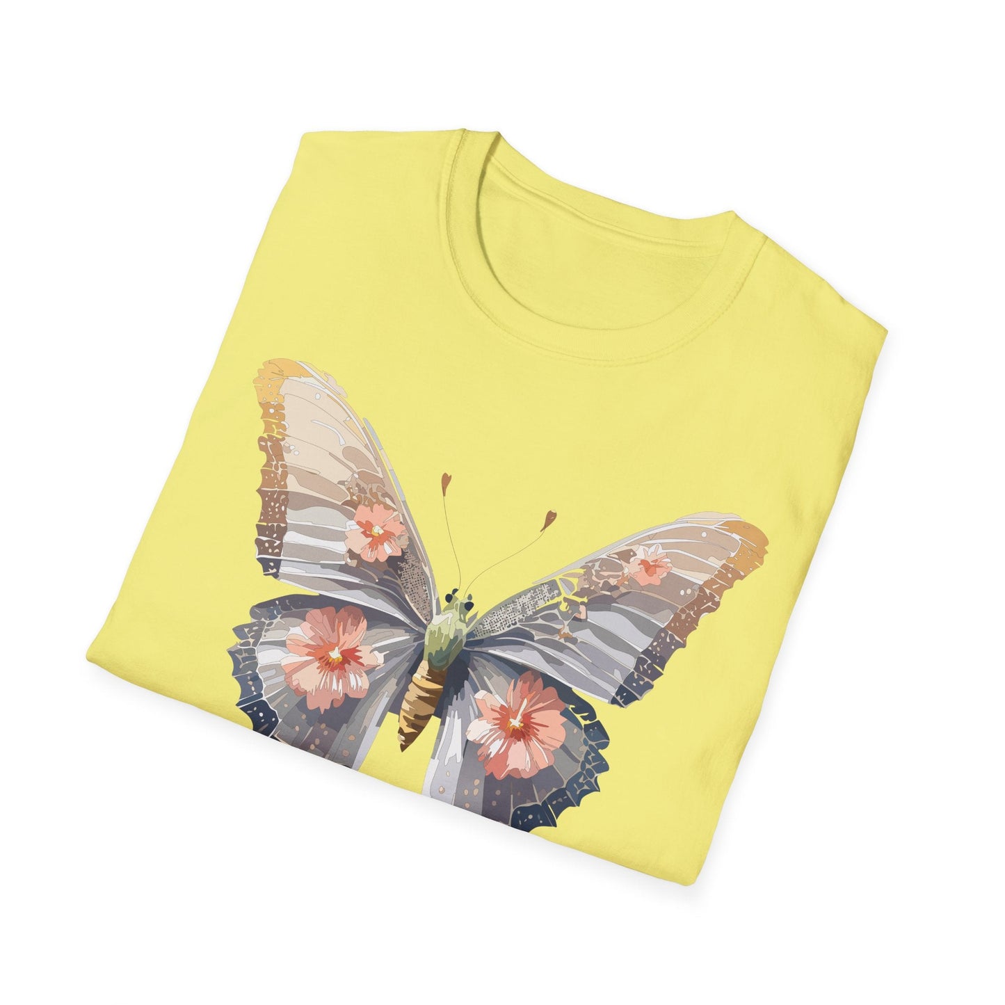 Butterfly T Shirt Unisex Monarch Design Gildan Softstyle 64000 100 Percent Ring Spun Cotton
