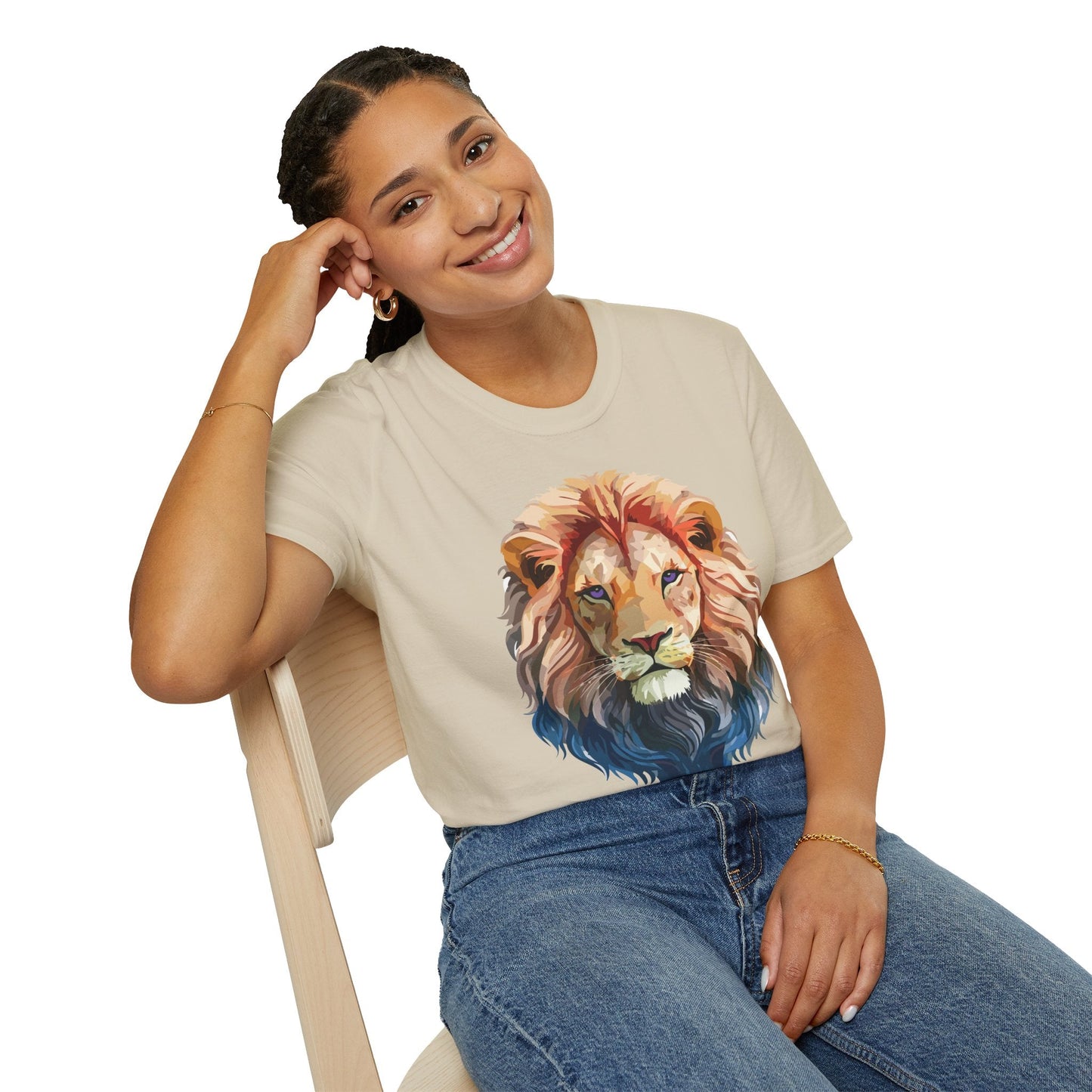 Lion Shirt Unisex Animal Tee Ring Spun Cotton Softstyle Tee Gildan