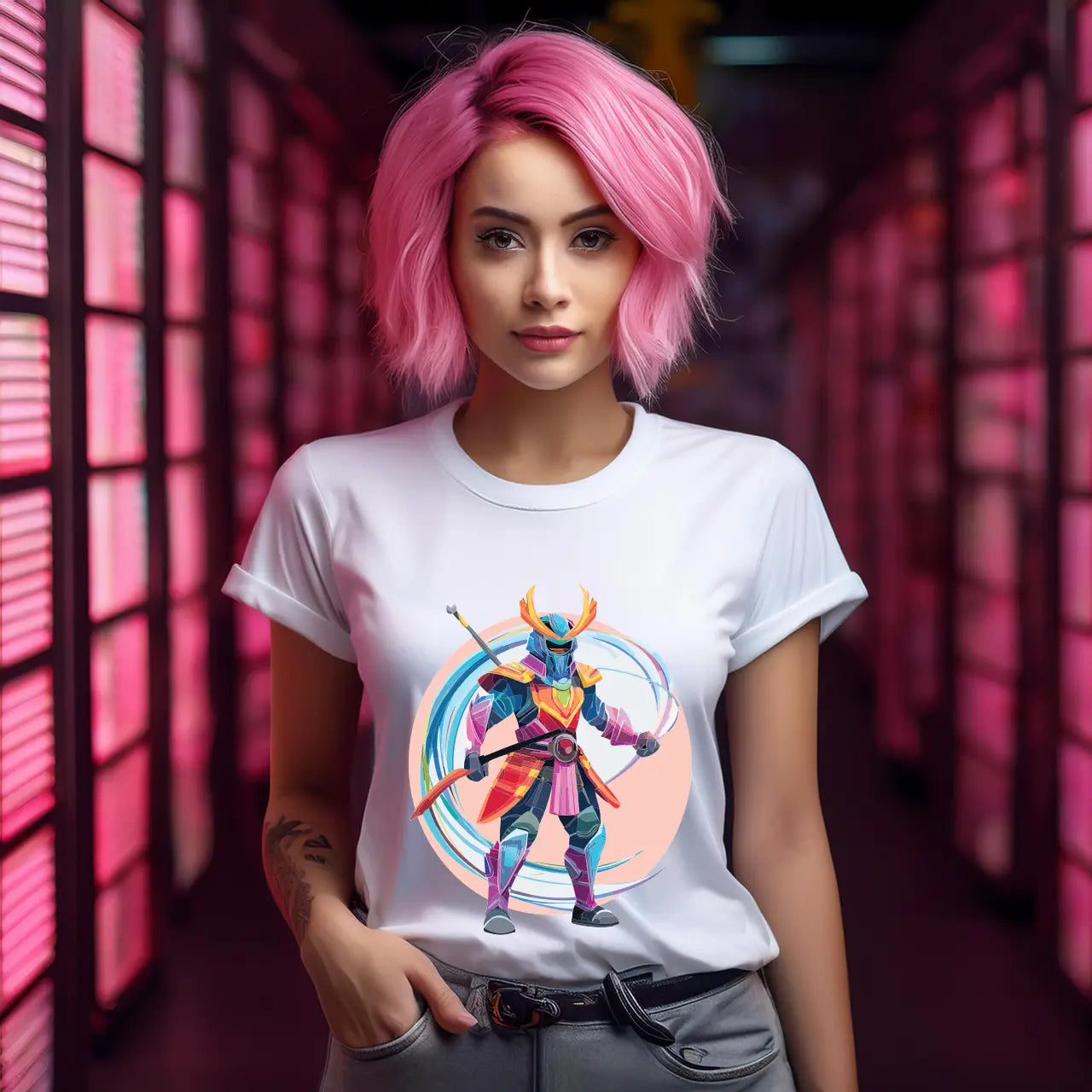 Samurai Graphic Unisex 100 Cotton Staple Tee 21