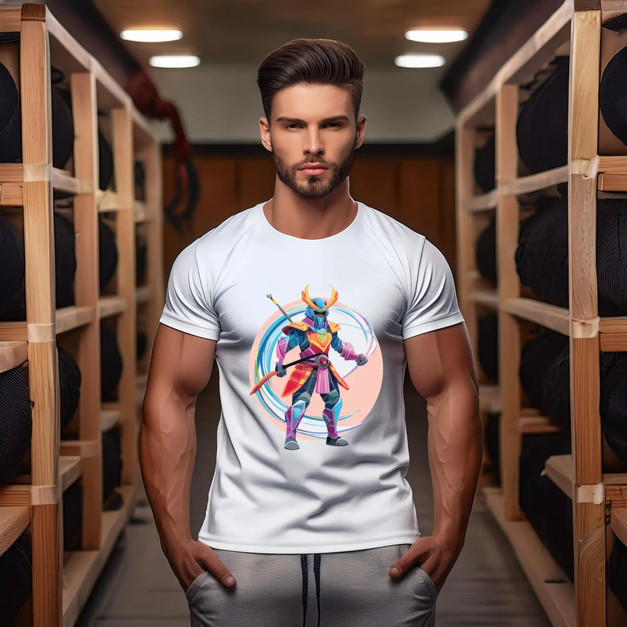 Samurai Graphic Unisex 100 Cotton Staple Tee 21