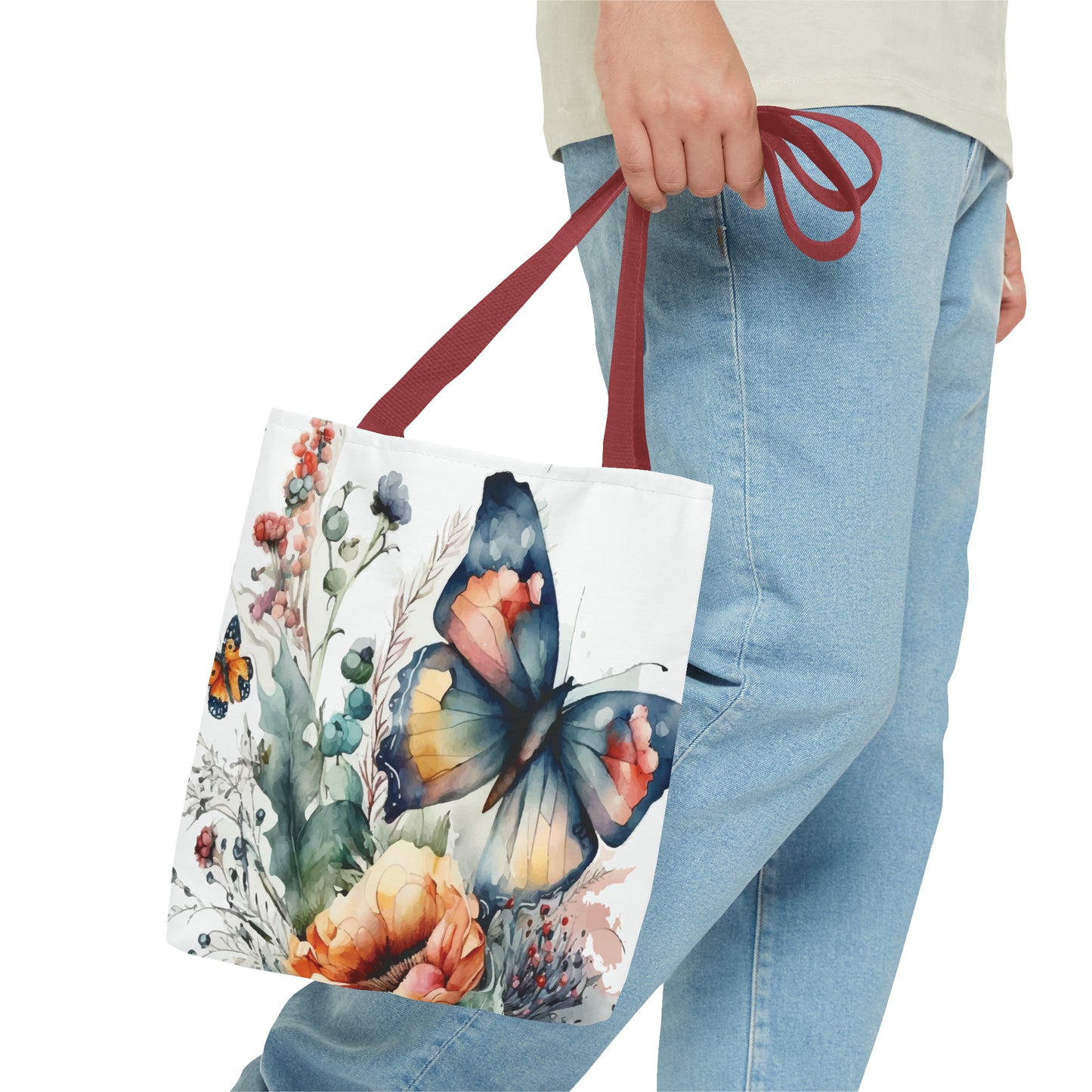 Canvas Bag with Butterfly Prints