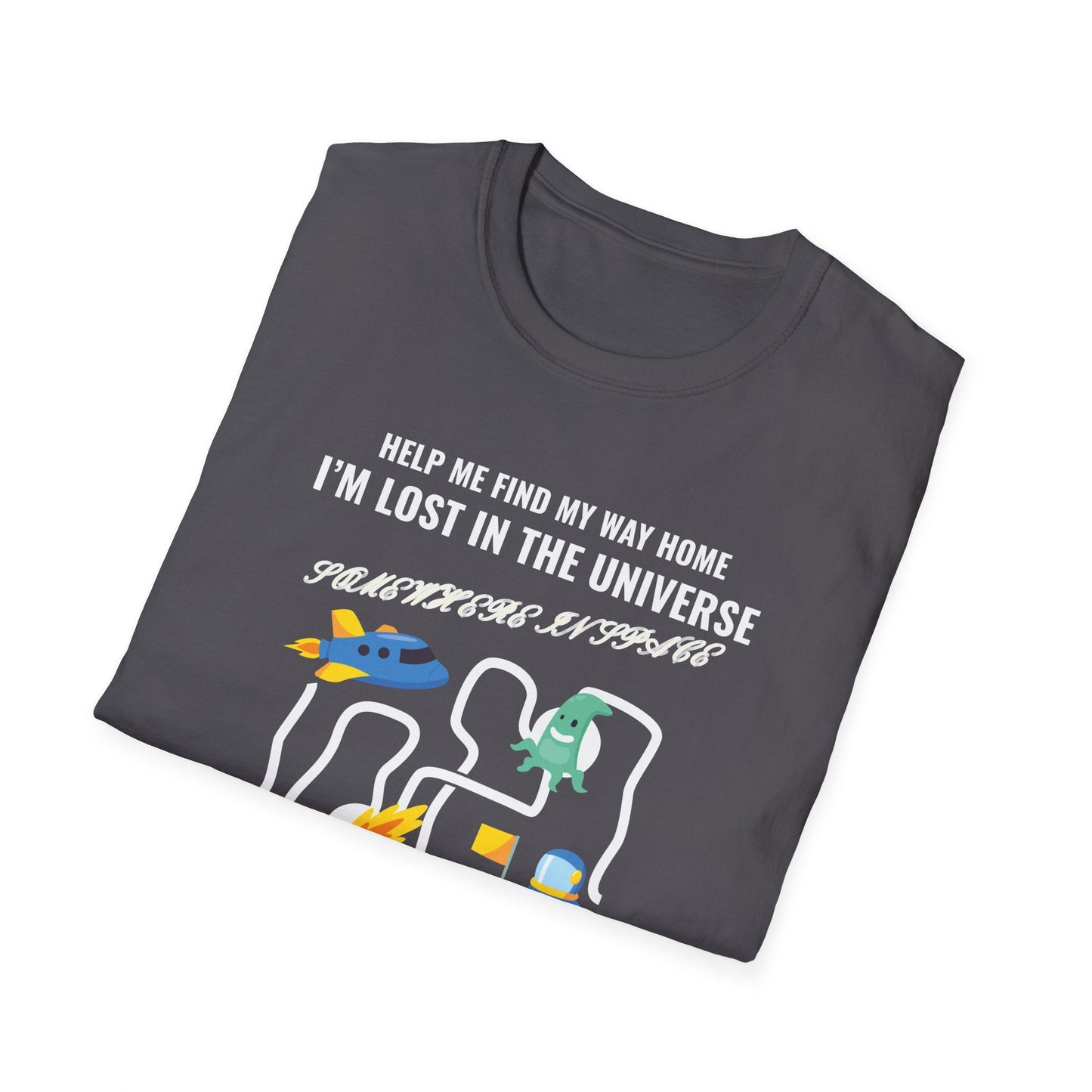Lost in the Universe TShirt Unisex Cotton Cute Space Maze Graphic Tee