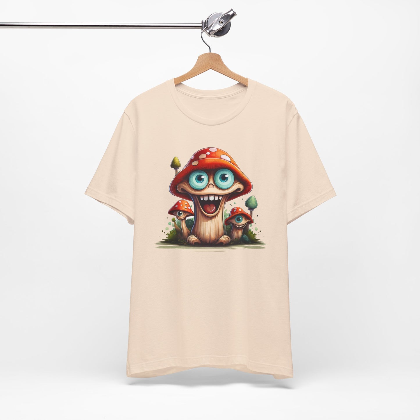 Cute Mushroom Graphic Tee, Fun Cartoon Shirt, Funny Mushroom Shirt, Cute Cartoon Tees, Graphic T-Shirt, Art Design T-Shirt